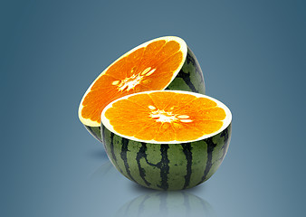 Image showing Water melon and Orange inside