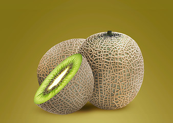Image showing Melon and kiwi inside