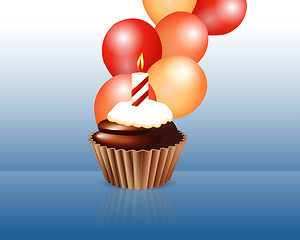 Image showing Birthday cupcake Greeting card 