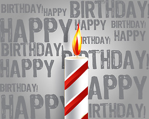 Image showing burning candle and shadow on gray background 02