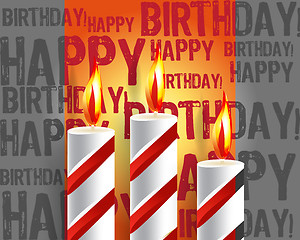 Image showing burning candle and shadow on gray background 