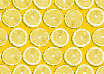 Image showing seamless background of fresh lemon slices