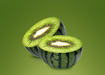 Image showing Water melon and kiwi inside
