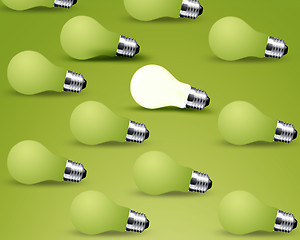 Image showing one glowing Light bulb