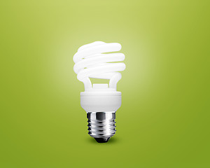 Image showing glowing Light bulb idea on green background