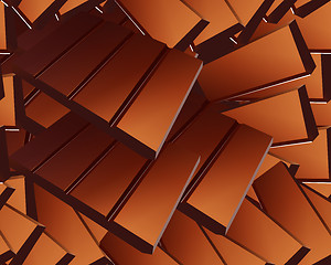 Image showing Delicious Sparse chocolate bars background 