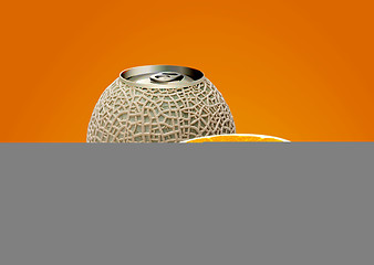 Image showing melon can and half orange