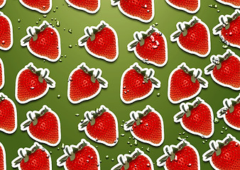 Image showing seamless background of fresh straberry  slices