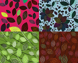 Image showing A seamless leaf pattern