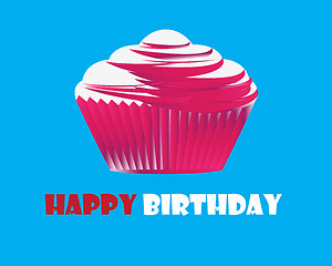 Image showing Birthday cupcake Greeting card 