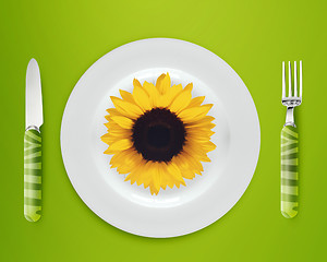 Image showing sunflower on plate