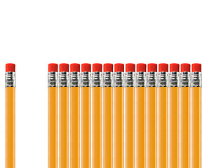 Image showing pencil out of row