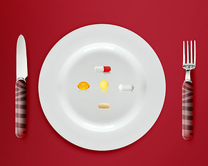Image showing plate with pills