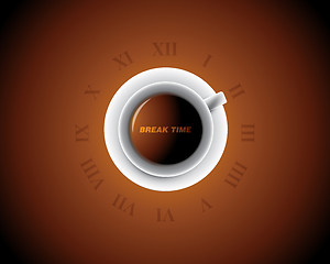 Image showing Cup of Coffee like a clock