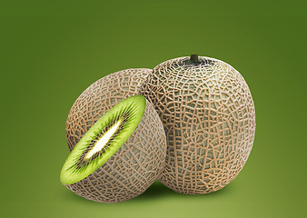 Image showing Melon and kiwi inside