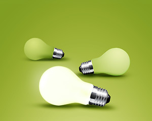 Image showing one glowing Light bulb