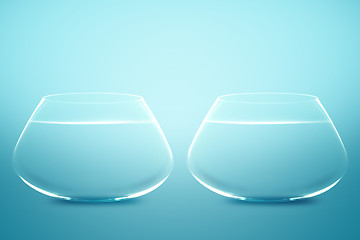 Image showing Empty Two fishbowls 