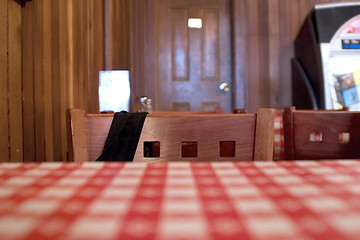 Image showing Inside a Restaurant - Close up on the Table and Chairs