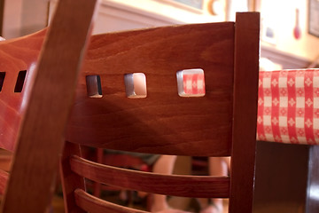 Image showing Close Up on Restaurant Chairs