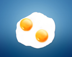 Image showing Fried egg on Blue background