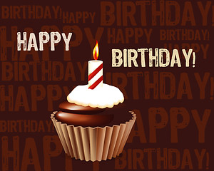 Image showing Birthday cupcake Greeting card 