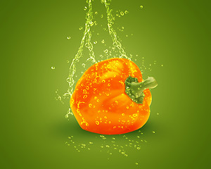 Image showing Fresh orange bell pepper