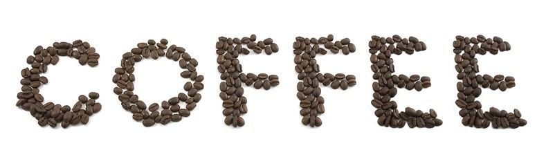 Image showing Isolated Coffee Beans Spelling COFFEE