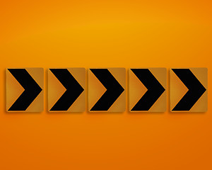 Image showing Orange direction sign