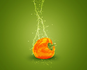 Image showing Fresh orange bell pepper