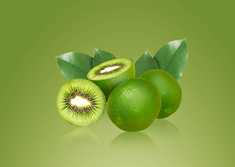 Image showing Lemon and kiwi