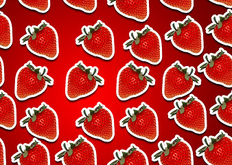 Image showing seamless background of fresh straberry  slices