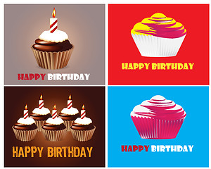 Image showing Birthday cupcake Greeting card 