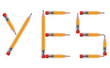 Image showing Yes short Pencils