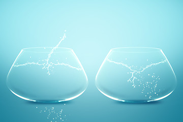 Image showing Empty Two fishbowls 