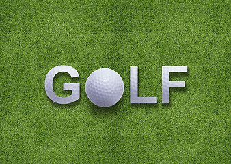 Image showing Golf word created from golf ball