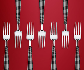 Image showing Set of forks