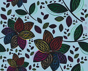 Image showing Retro floral seamless background