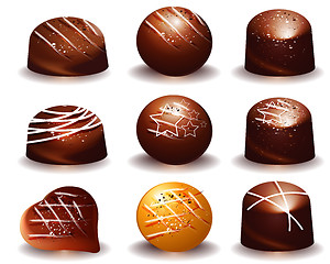 Image showing assorted of Delicious chocolate truffles