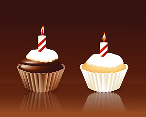 Image showing Birthday cupcake Greeting card 