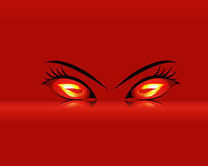 Image showing Cartoon inflammatory Evil eyes