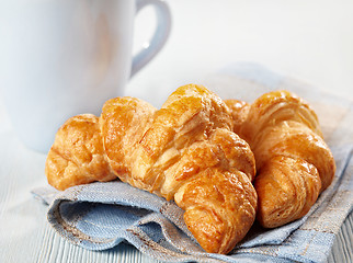 Image showing Fresh baked croissants