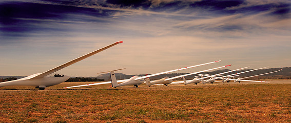 Image showing gliders in evening