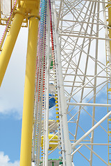 Image showing ferris wheel against a blue sky