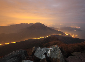 Image showing mountain sunset 