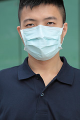 Image showing man wear mask outdoor