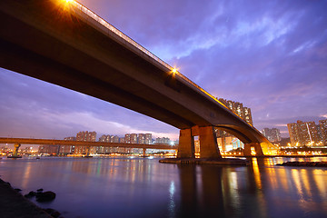 Image showing bridge at sunset