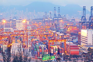 Image showing Hong Kong container pier