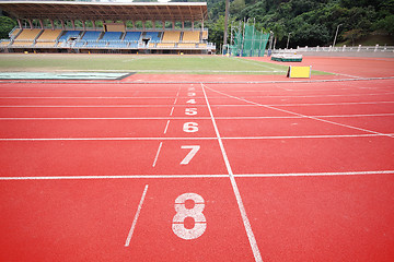 Image showing Stadium main stand and running track