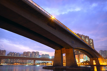 Image showing bridge at sunset
