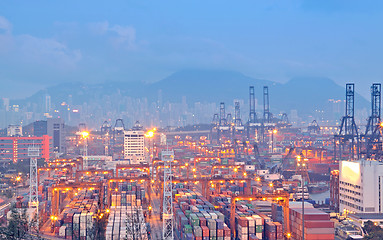 Image showing Hong Kong container pier